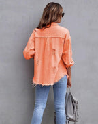 R&B | Ripped Übergrösse Denimjacke