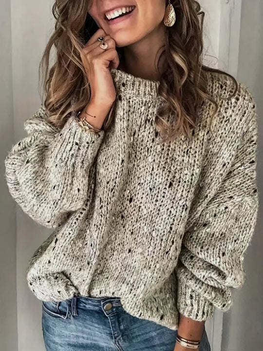 R&B | Rundhalsausschnitt Pullover mit Punktemuster