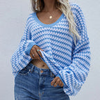 R&B | Gestreifter Strickpullover Für Modische Looks