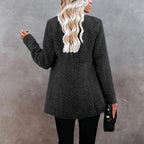 R&B | Zeitlose Offene Jacke Tweedstruktur Moderne Eleganz