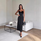 R&B | Kontrastfarbenes Kleid mit Polka-Dot-Print