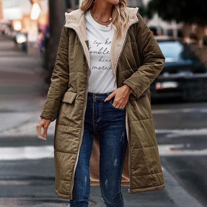 R&B | Jack für Damen - halblanges Jacke mit Kapuze