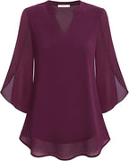 R&B | Doppelter Schichten Chiffon-Bluse