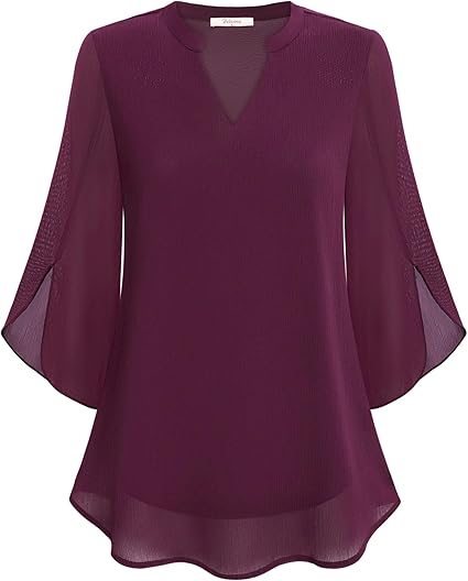 R&B | Doppelter Schichten Chiffon-Bluse