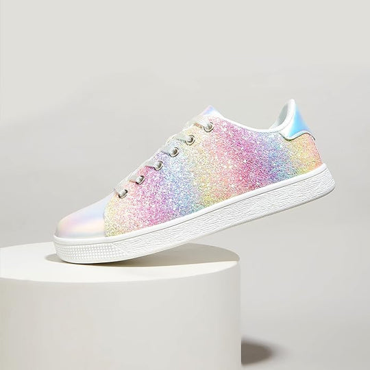 Funkelnde Schnür-Fashion-Damen-Sneaker - Xenia R&B