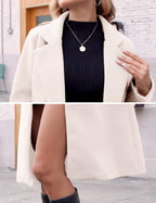 R&B | Damen Winter Wollmantel mit spitzem Revers