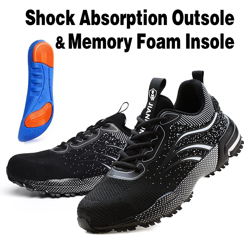 Leicht Sicherheitsschuhe Herren Damen Arbeitsschuhe Atmungsaktiv Schutzschuhe Stahlkappe Sportlich Sneaker R&B