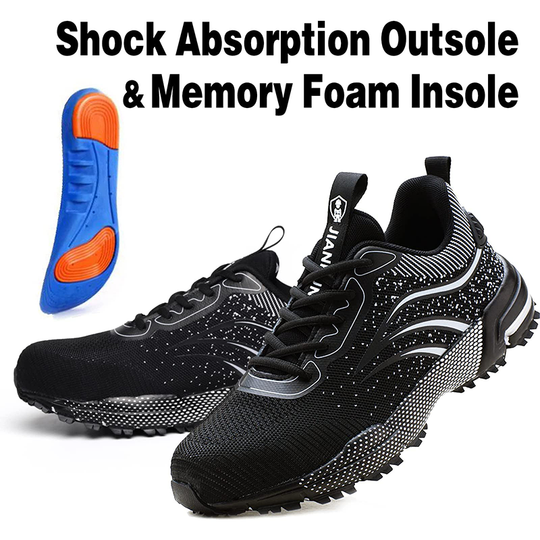 Leicht Sicherheitsschuhe Herren Damen Arbeitsschuhe Atmungsaktiv Schutzschuhe Stahlkappe Sportlich Sneaker R&B