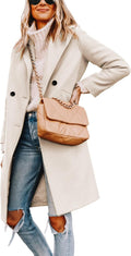 R&B | Damen Winter Wollmantel mit spitzem Revers