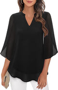 R&B | Doppelter Schichten Chiffon-Bluse