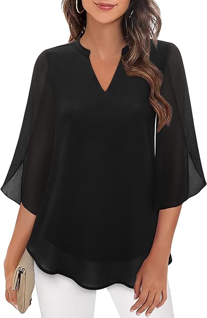 R&B | Doppelter Schichten Chiffon-Bluse