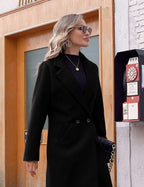 R&B | Damen Winter Wollmantel mit spitzem Revers
