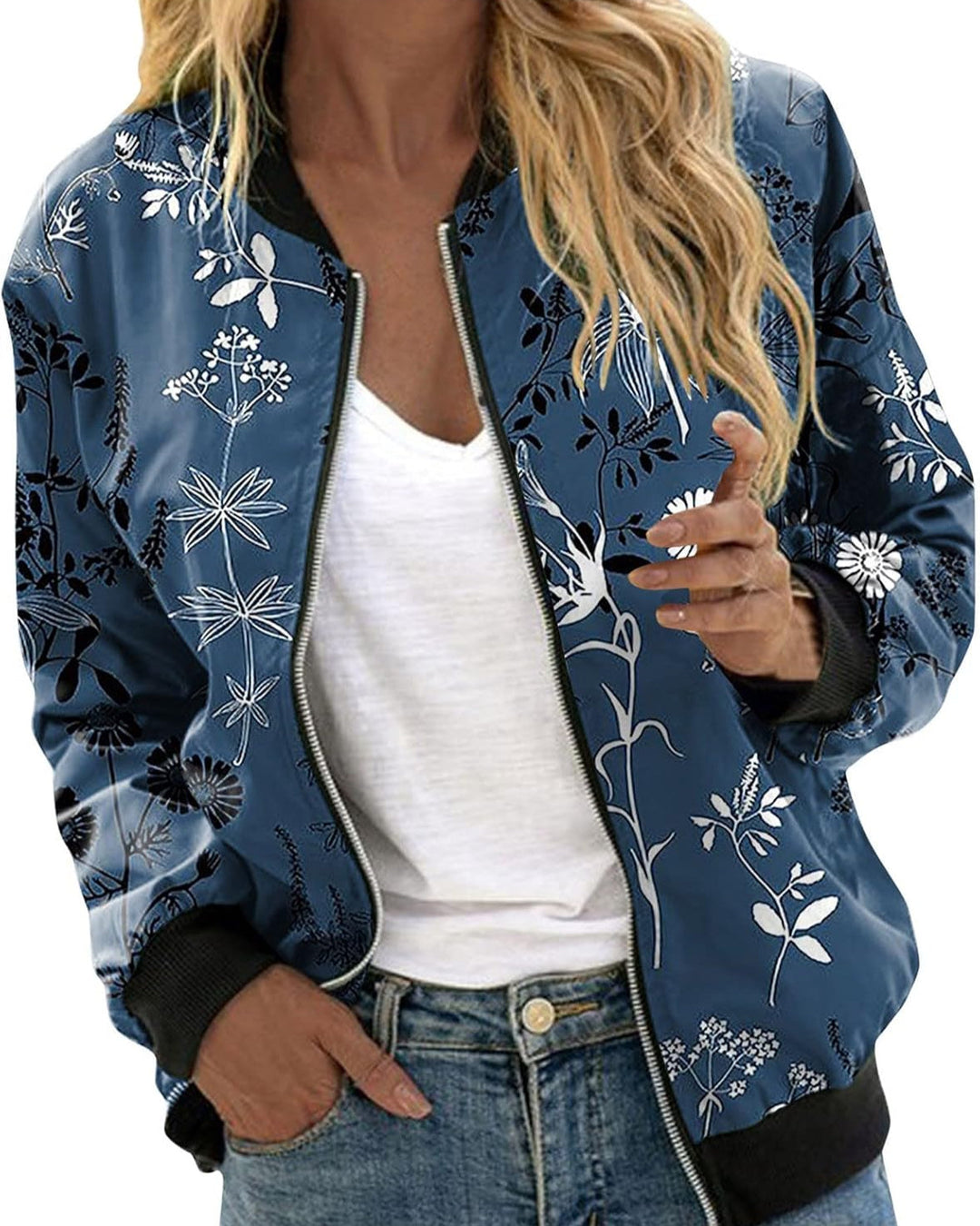 R&B | Bomberjacke mit Blumenmuster für Damen