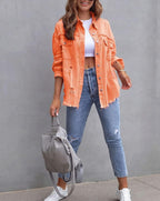 R&B | Gerissene Übergrösse Denim-Jacke