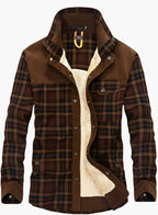 R&B | Outdoor Flanelljacke Im Holzfäller-Stil mit Fleece - Freizeit- und Arbeitsjacke