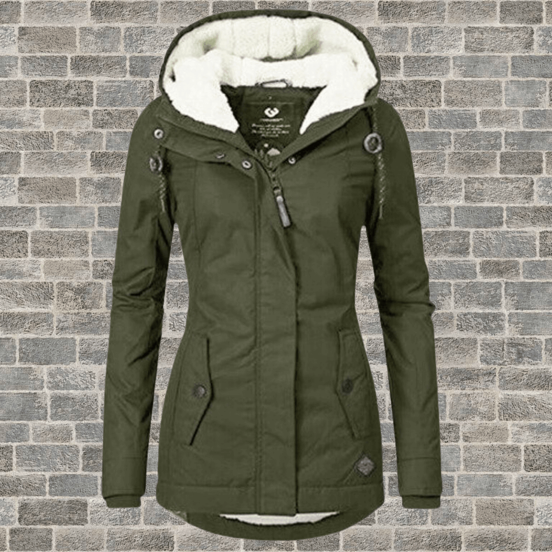 R&B | Damen Lange Winterjacke mit luxuriösem Pelzfutter
