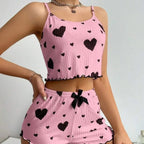 R&B | LiR&Be Bedruckte Hosenträger Shorts Pyjama Set