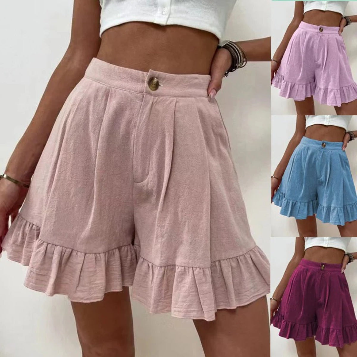 R&B | Lässige Shorts mit weitem Bein