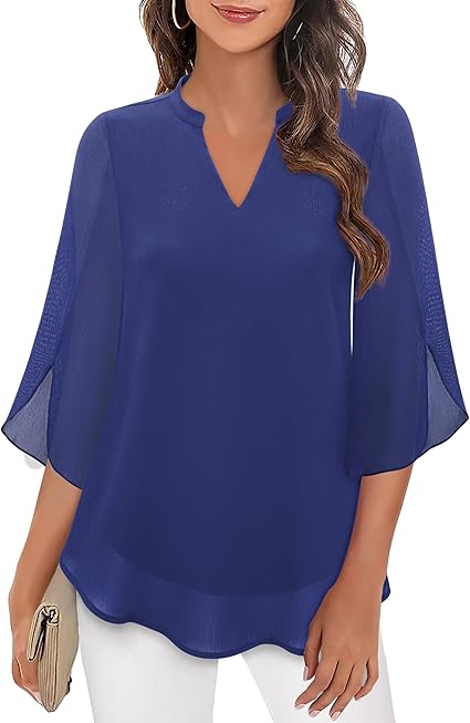 R&B | Doppelter Schichten Chiffon-Bluse
