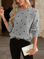 R&B | langärmliger poker-dot-pullover