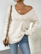 R&B | Elegantes Langarm-Top Damen