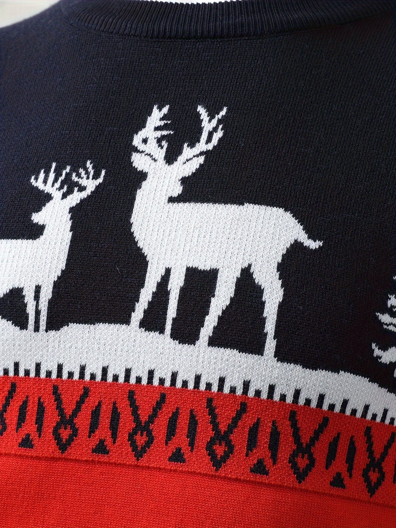 R&B | Weihnachtsstrickjacke mit Rentiermotiv Baumwolle Festlich