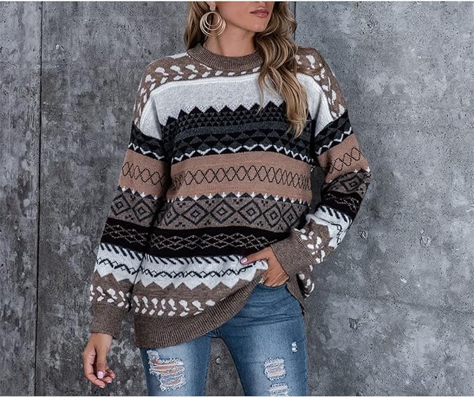 R&B | Bequeme Damenpullover mit Muster und Langen Ärmeln