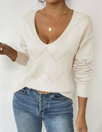 R&B | Elegantes Langarm-Top Damen