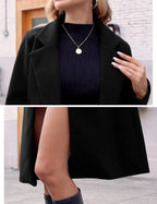 R&B | Damen Winter Wollmantel mit spitzem Revers
