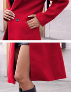 R&B | Damen Winter Wollmantel mit spitzem Revers