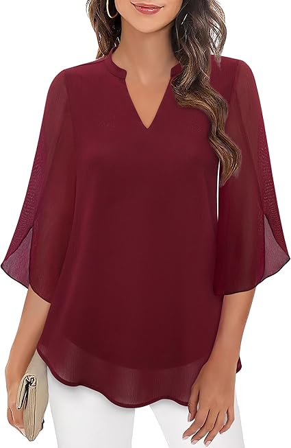 R&B | Doppelter Schichten Chiffon-Bluse
