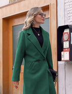 R&B | Damen Winter Wollmantel mit spitzem Revers