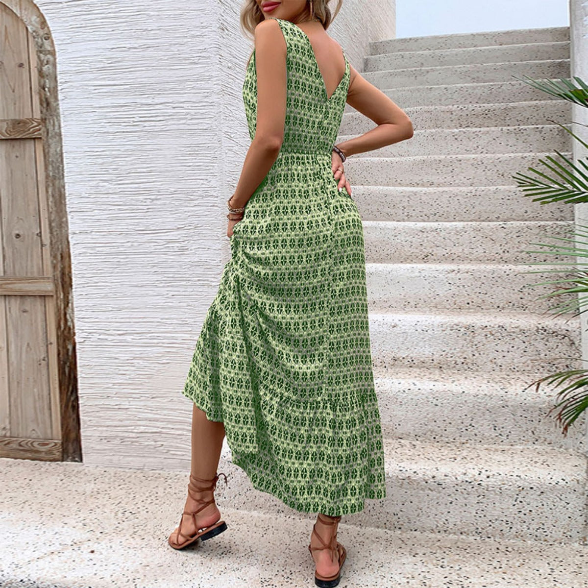 R&B | Ärmelloses Kleid mit geometrischem Print