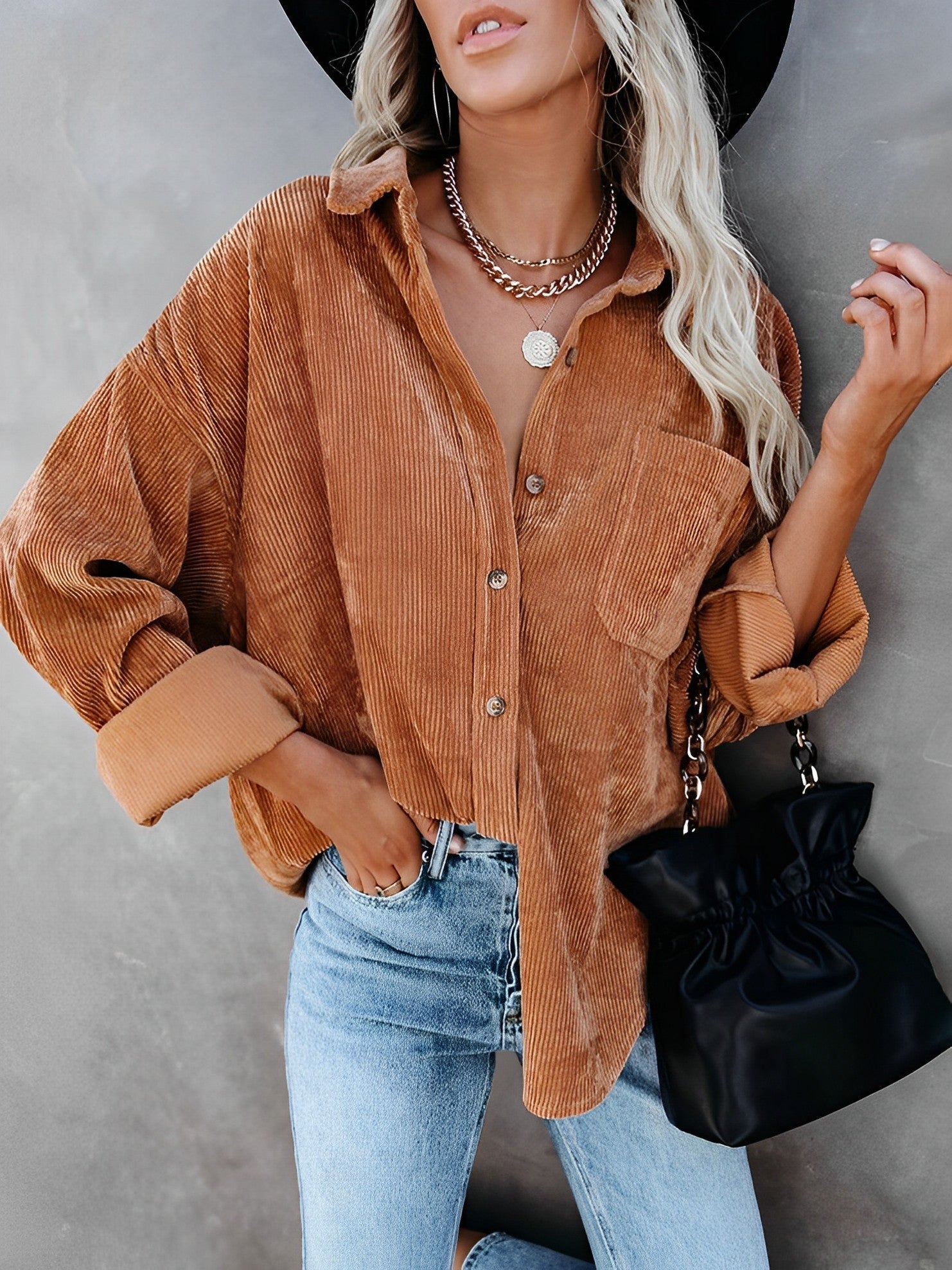R&B | Cordjacke mit Knöpfen