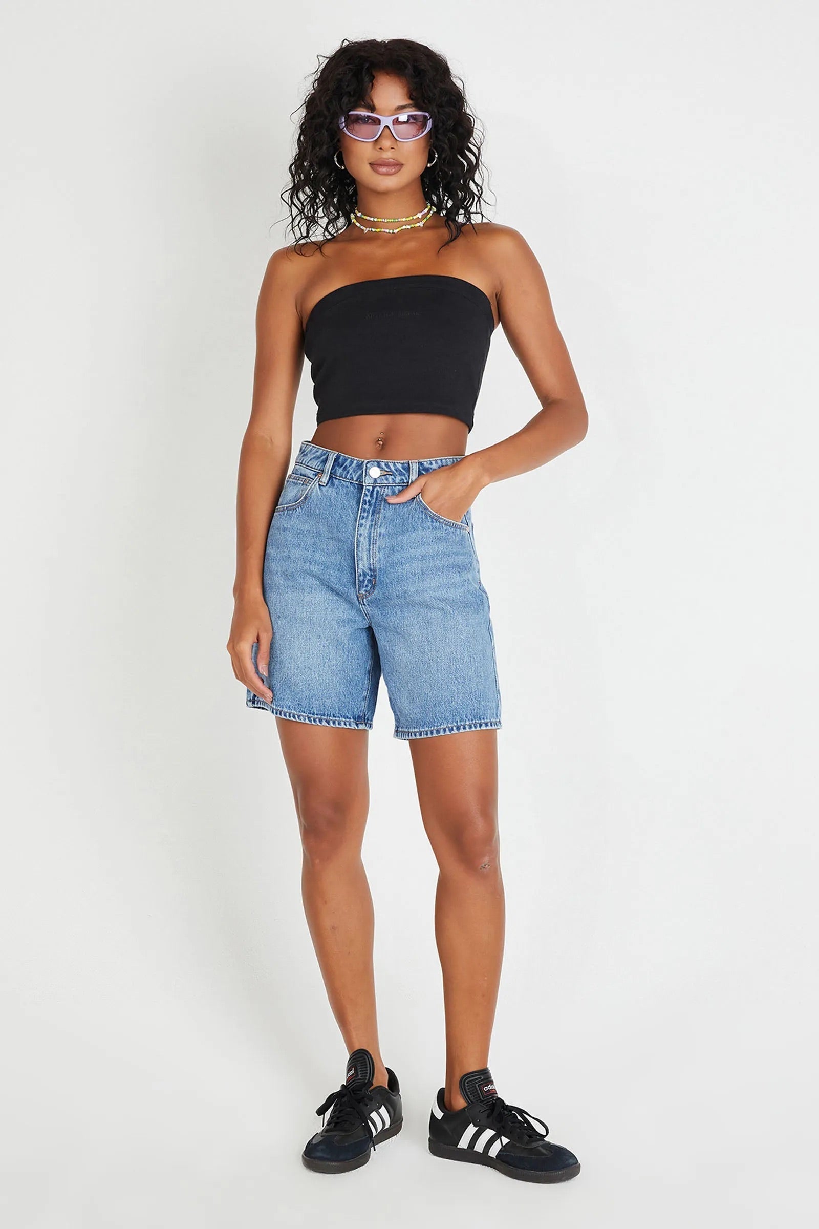 R&B | Damen Relaxed Denim Stil Shorts Casual