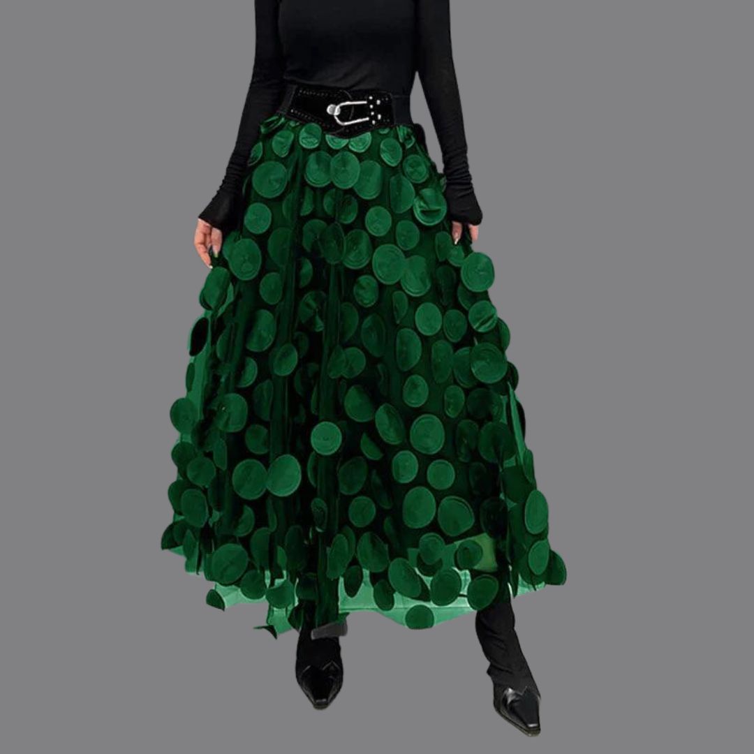 R&B – Stylischer schicker langer Rock mit Polka Dots