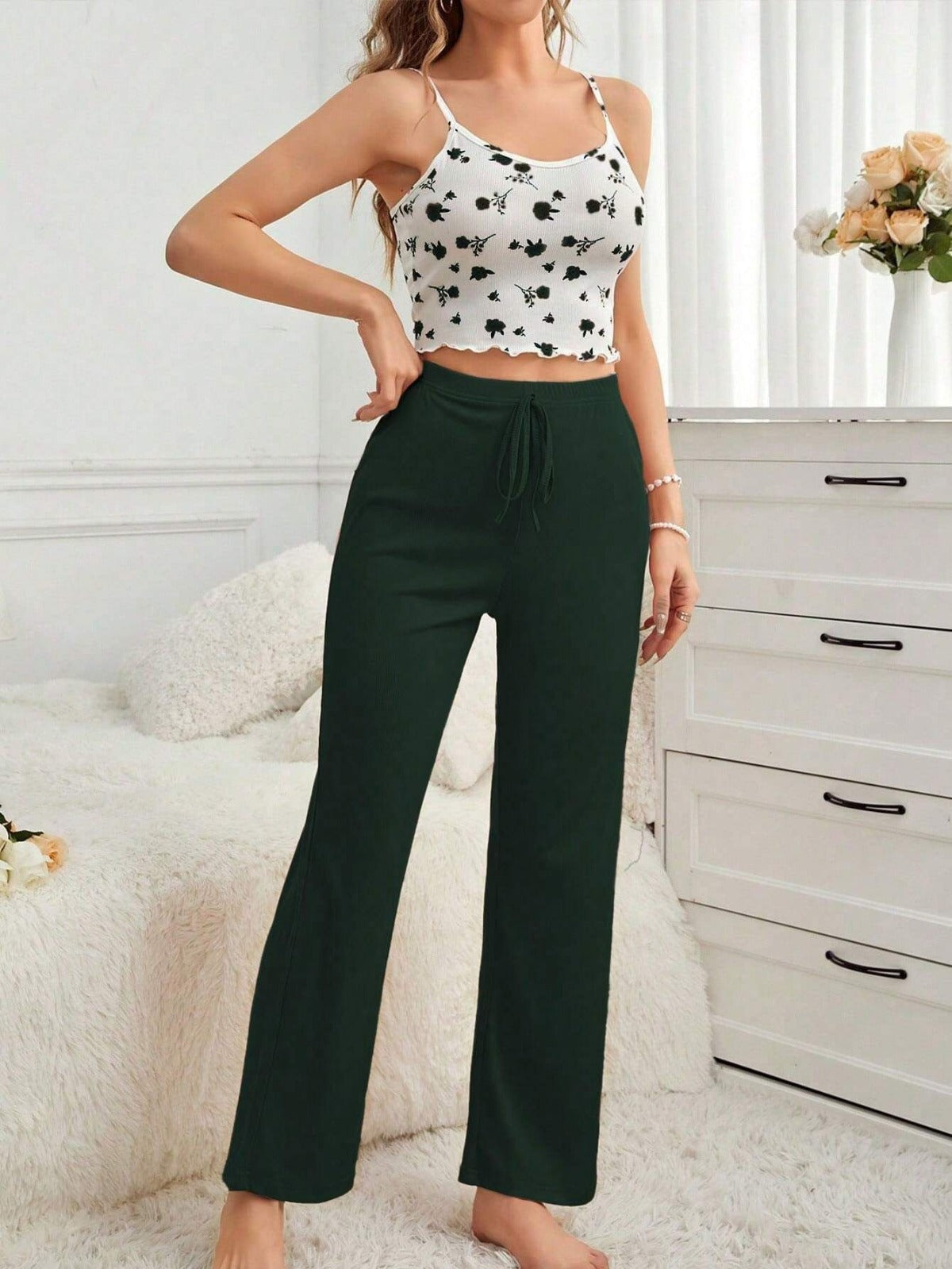 R&B | Hosenträgerhose lässiges Pyjama-Set