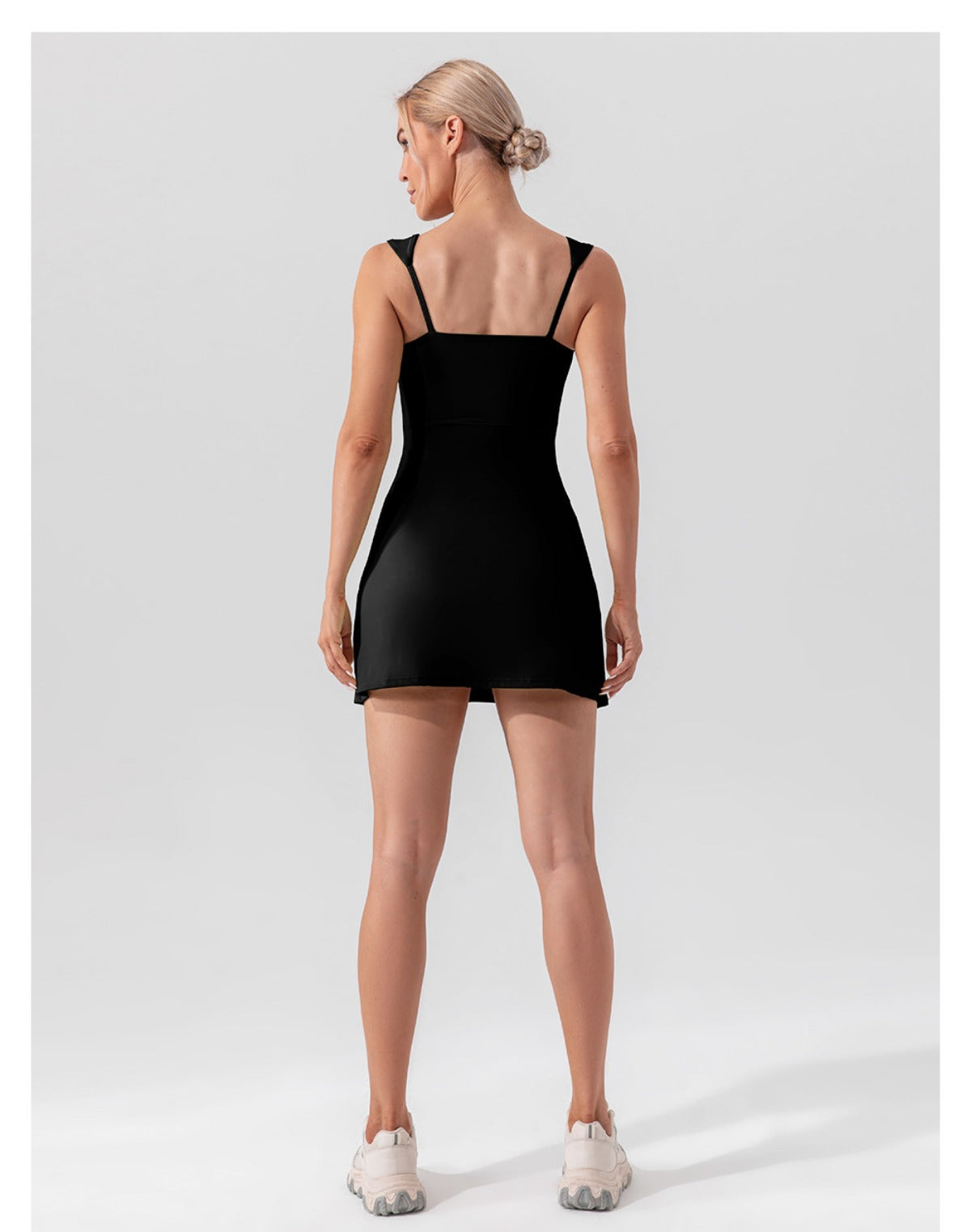 R&B | Hosenträger einfarbig Yoga Tennisrock leichtes Sportkleid