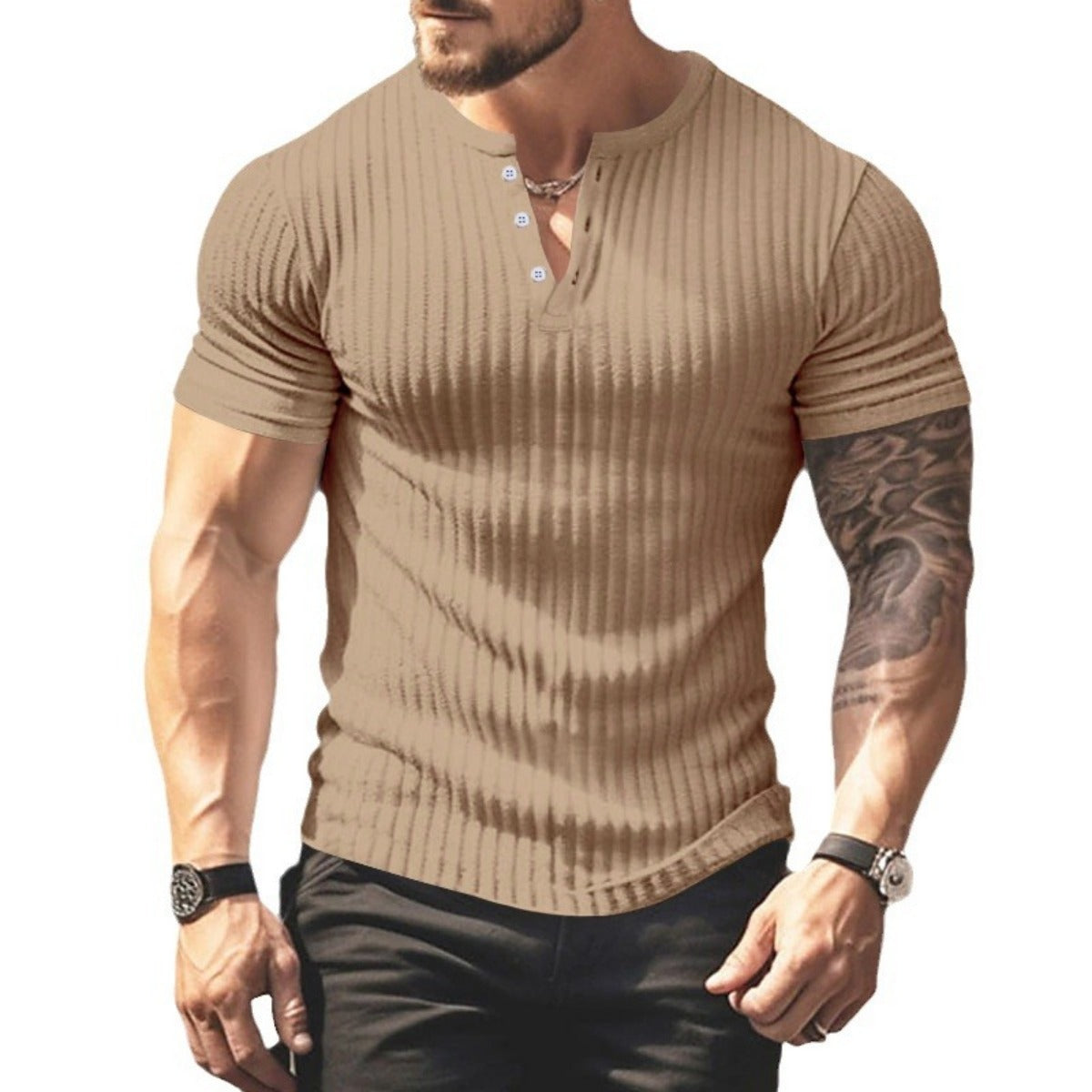 R&B | Einfarbig Lässig gestricktes T-Shirt