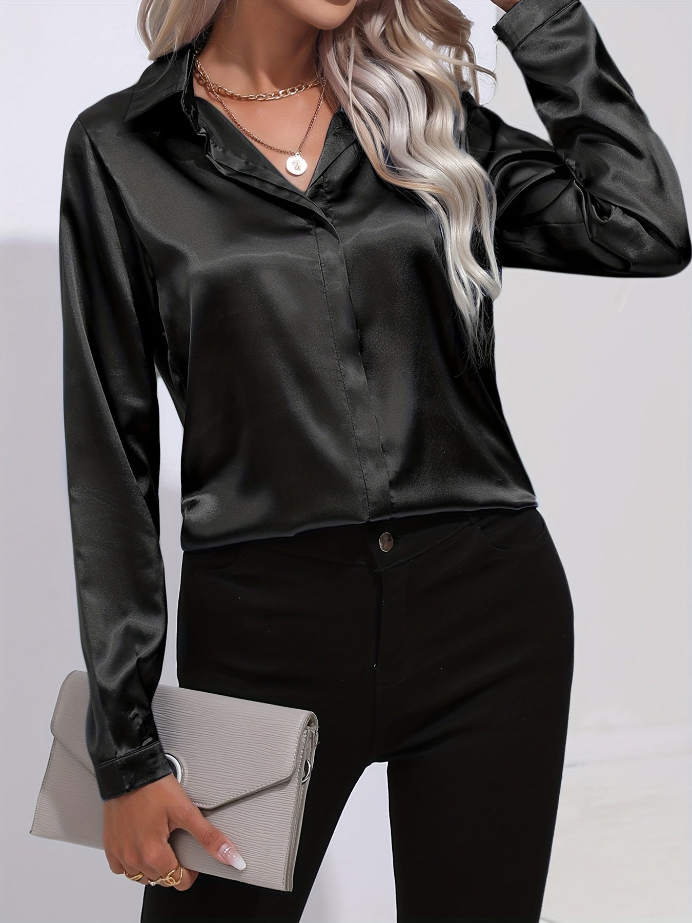 R&B | Damen Elegante Satinbluse