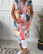 R&B | Lässiges Longtop mit Farbenfrohem Blumenprint
