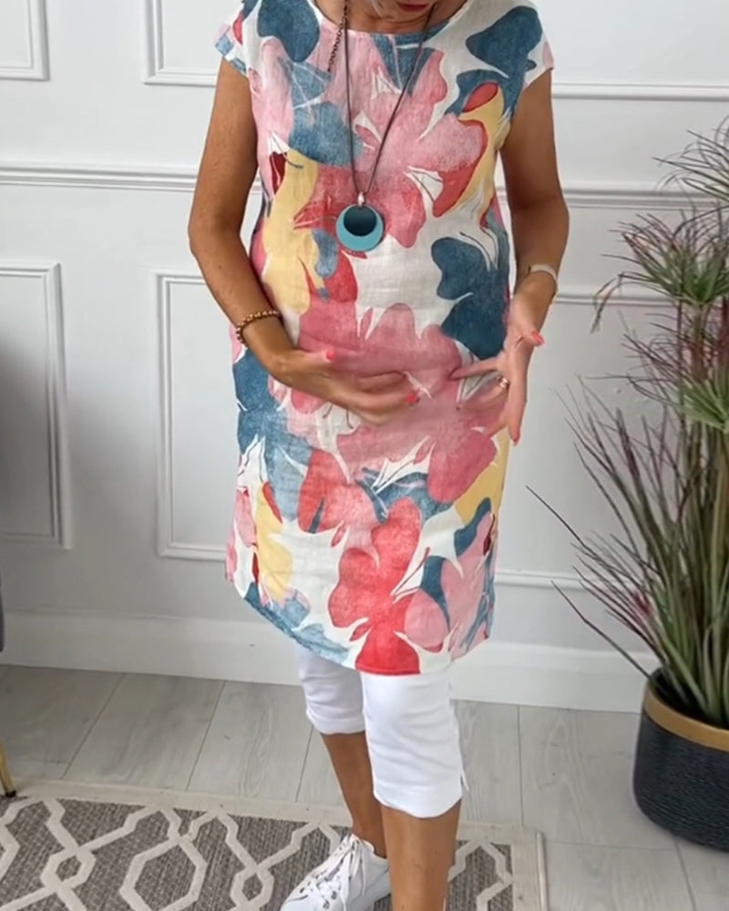 R&B | Lässiges Longtop mit Farbenfrohem Blumenprint