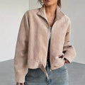 R&B | Cordjacke mit breitem Kragen und Reißverschluss