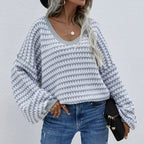 R&B | Gestreifter Strickpullover Für Modische Looks