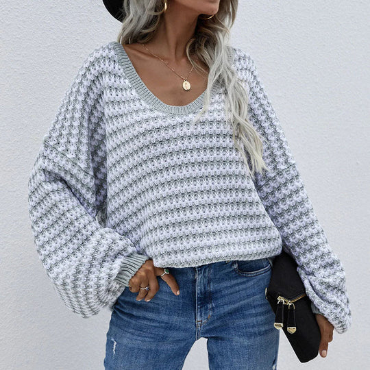 R&B | Gestreifter Strickpullover Für Modische Looks