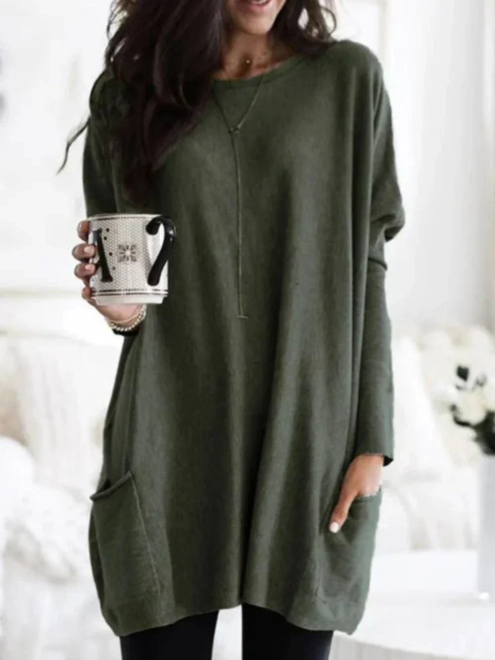 R&BMode - Lässiger Langarm-Longpullover