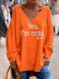 R&B | Damen Oversize-Pullover mit V-Ausschnitt & Muster