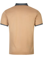 R&B | Tasche Knopf Revers gestreiftes Farbschema T-Shirt