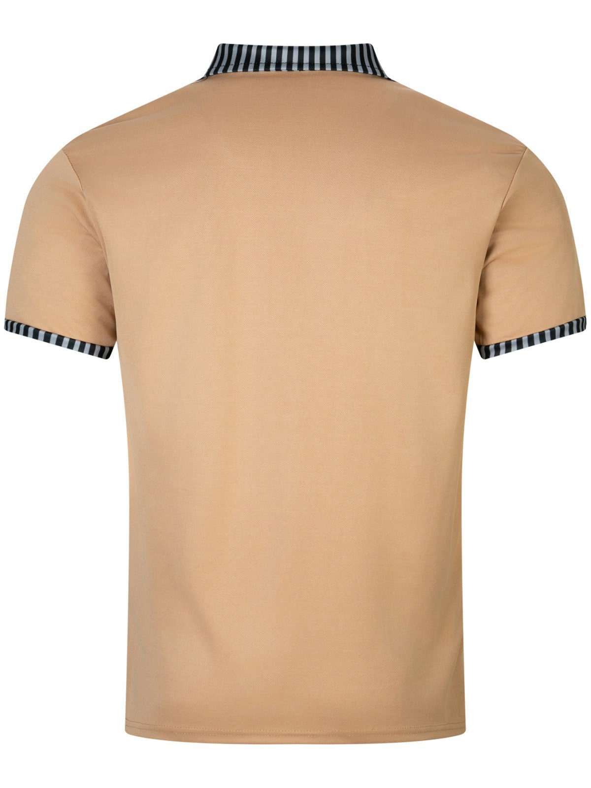 R&B | Tasche Knopf Revers gestreiftes Farbschema T-Shirt