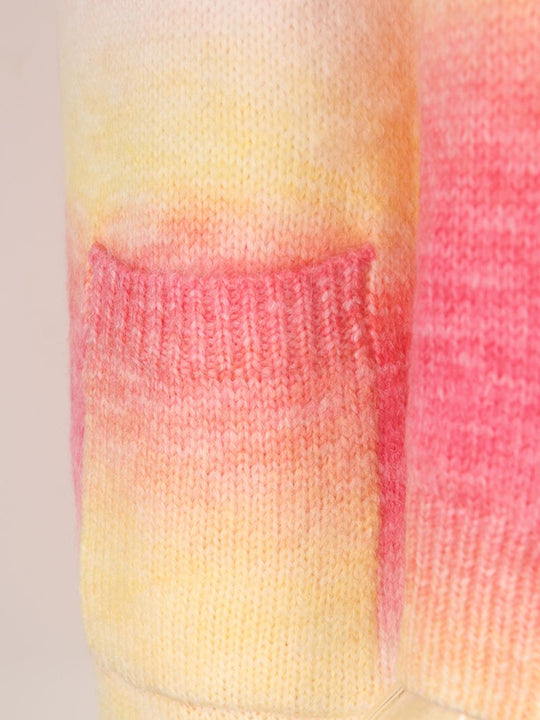 R&B | Engel Flügel Vollgröße Gefütterte Offene Vorderansicht Gradient Cardigan